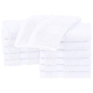 Pinzon Organic Cotton Bathroom Washcloths, Set of 12, White