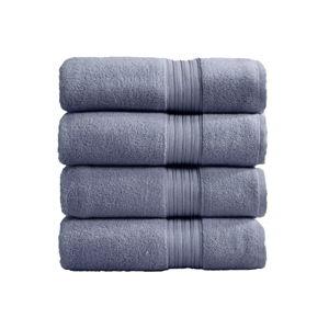 100% Cotton Quick-Dry Everday Towel Set - Great Bay Home (4 Pack Bath Towels, Chambray Blue)