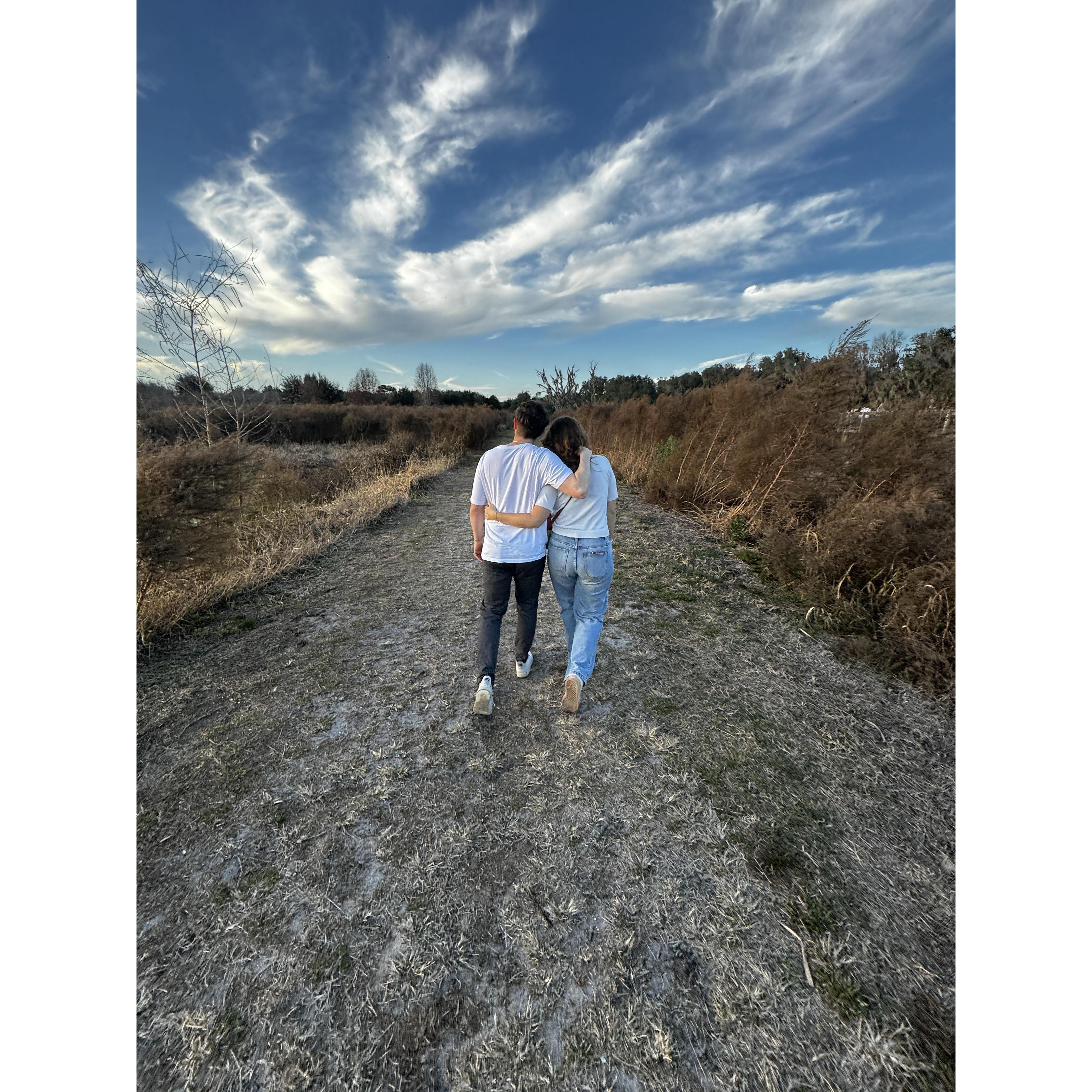 We love taking walks together! This was Sebastian's first visit to Gainesville, FL