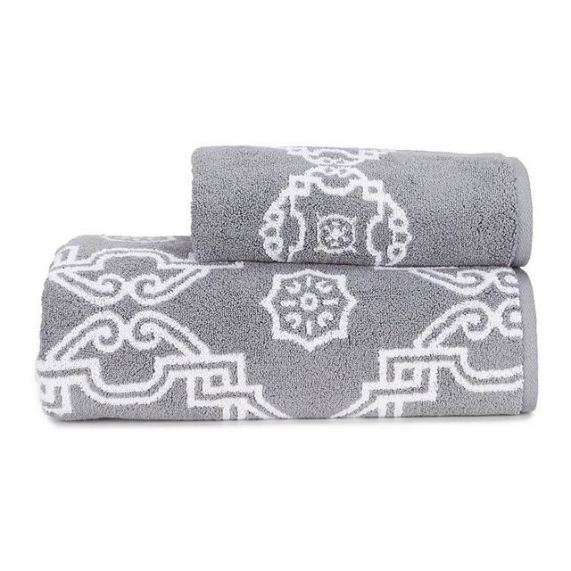 Southern Living Reversible Tile Jacquard Towels - Size: Hand Towel - Color: Grey
