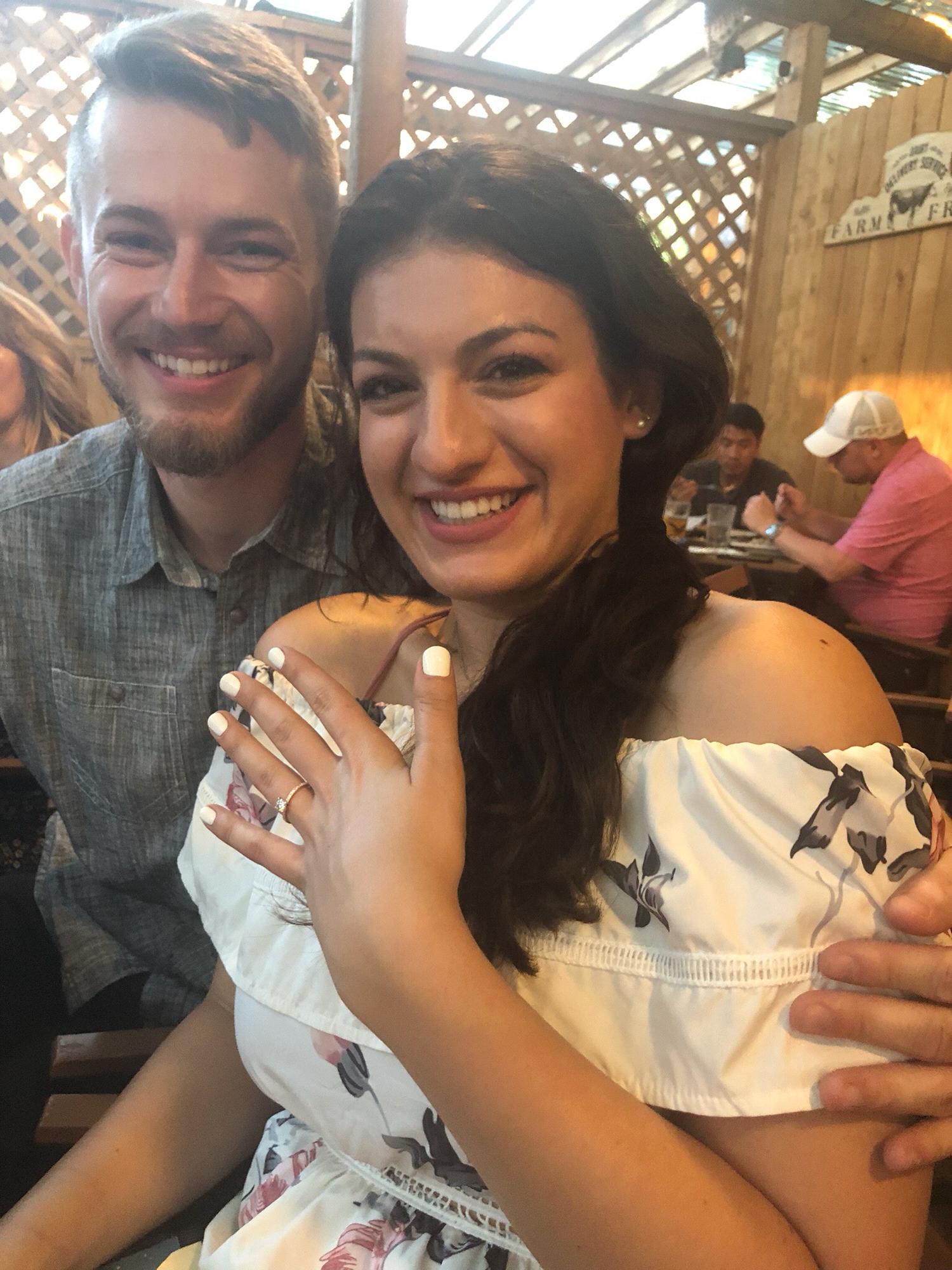 Celebratory dinner with our family and friends right after we got engaged!