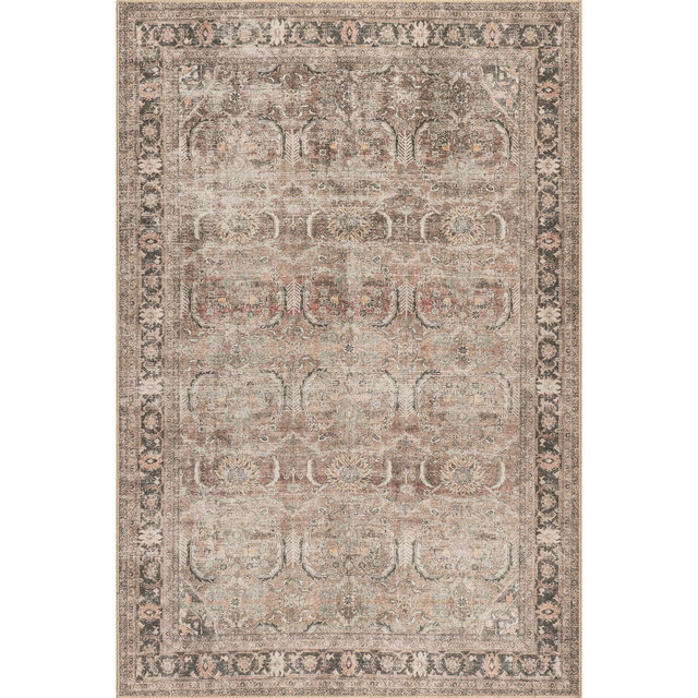 Nuloom Hillstone Collection Deidra Traditional Vintage Medallion Area Rug, 10' x 13', Light Brown