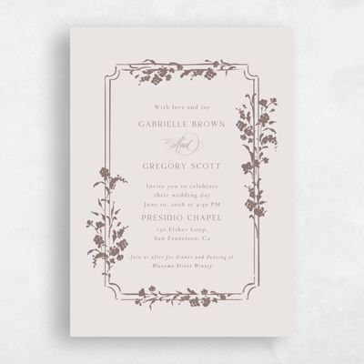 Light Greige, Beige Wedding Invitation - Emelina Classic
