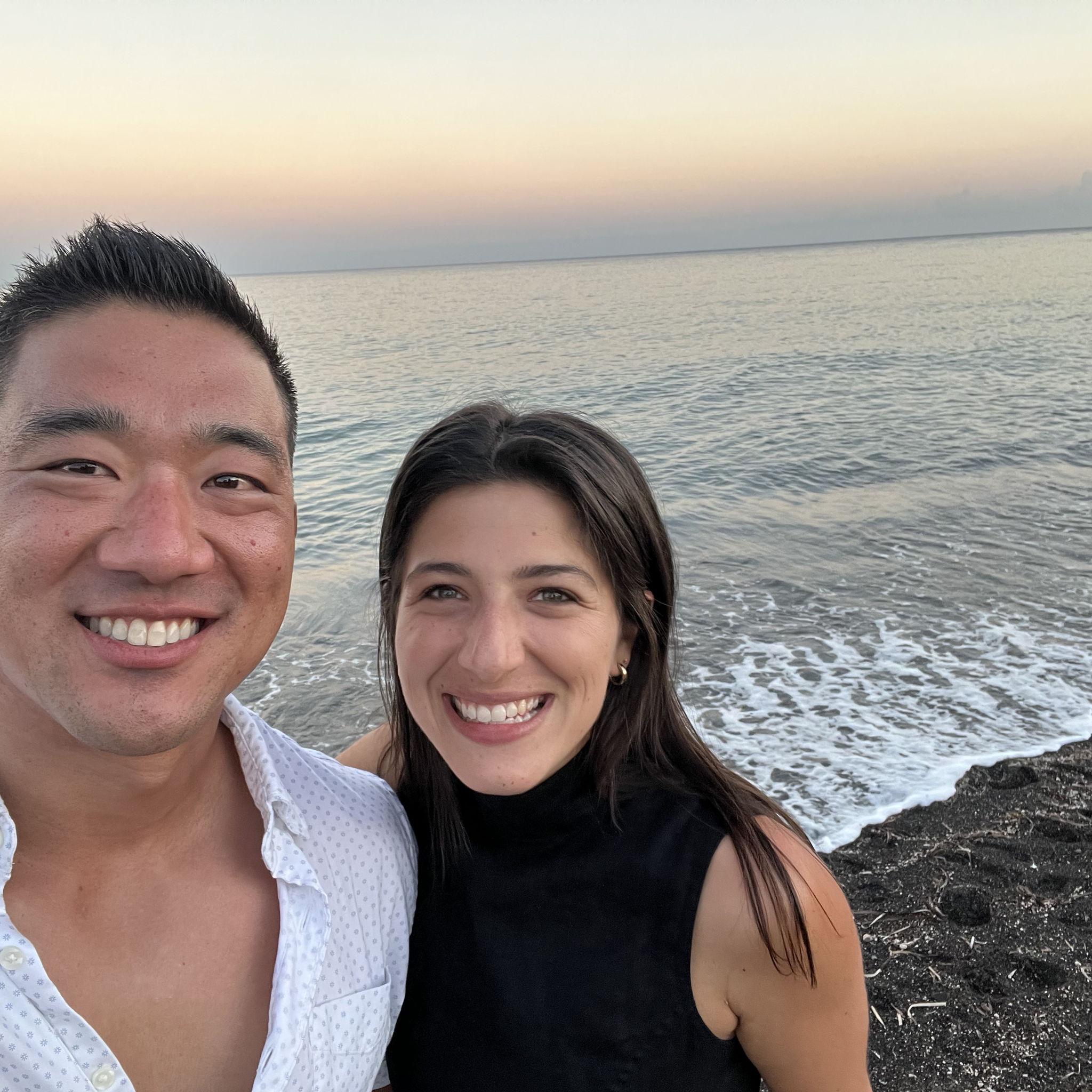 at a friends wedding in Greece