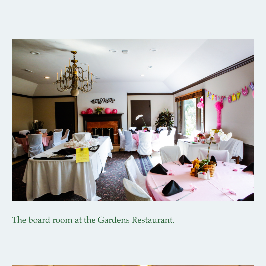 The reception area at the Gardens Restaurant