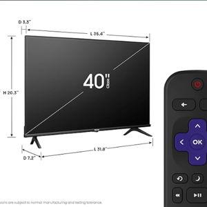 Hisense 40-Inch Class A4 Series FHD 1080p Smart Roku TV with Alexa Compatibility (40A4NR, 2024 Model) - Dolby Audio, Slim Bezel Design, Google Assistant
