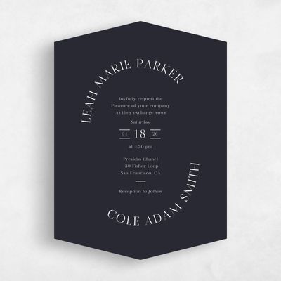 Black Diamond Wedding Invitation - Tarbert Portrait