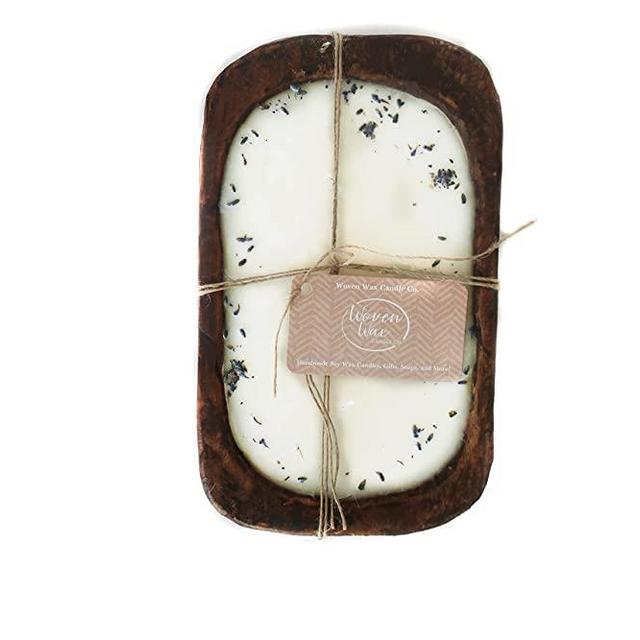 Wooden Dough Bowl Candle - Lavender Sage