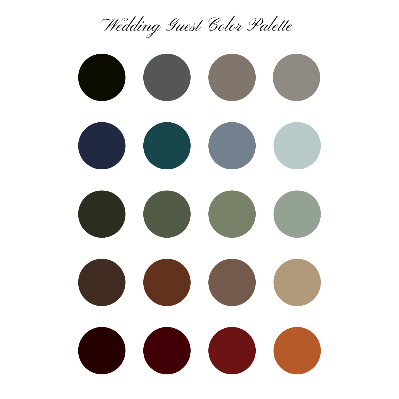 This is the palette we have requested for the day of our wedding!