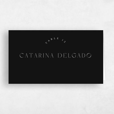 Black Wedding Place Card - Okavango