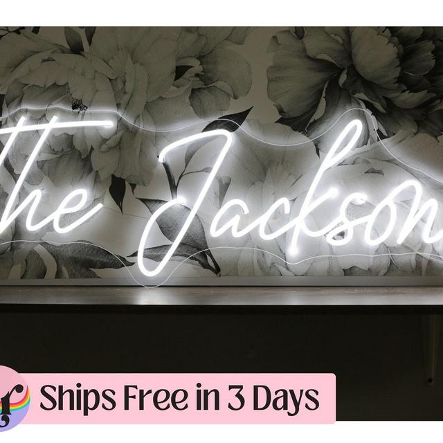 Family name neon sign | neon name sign | wedding backdrop | wedding decor | last name neon sign | neon wedding sign | custom neon sign