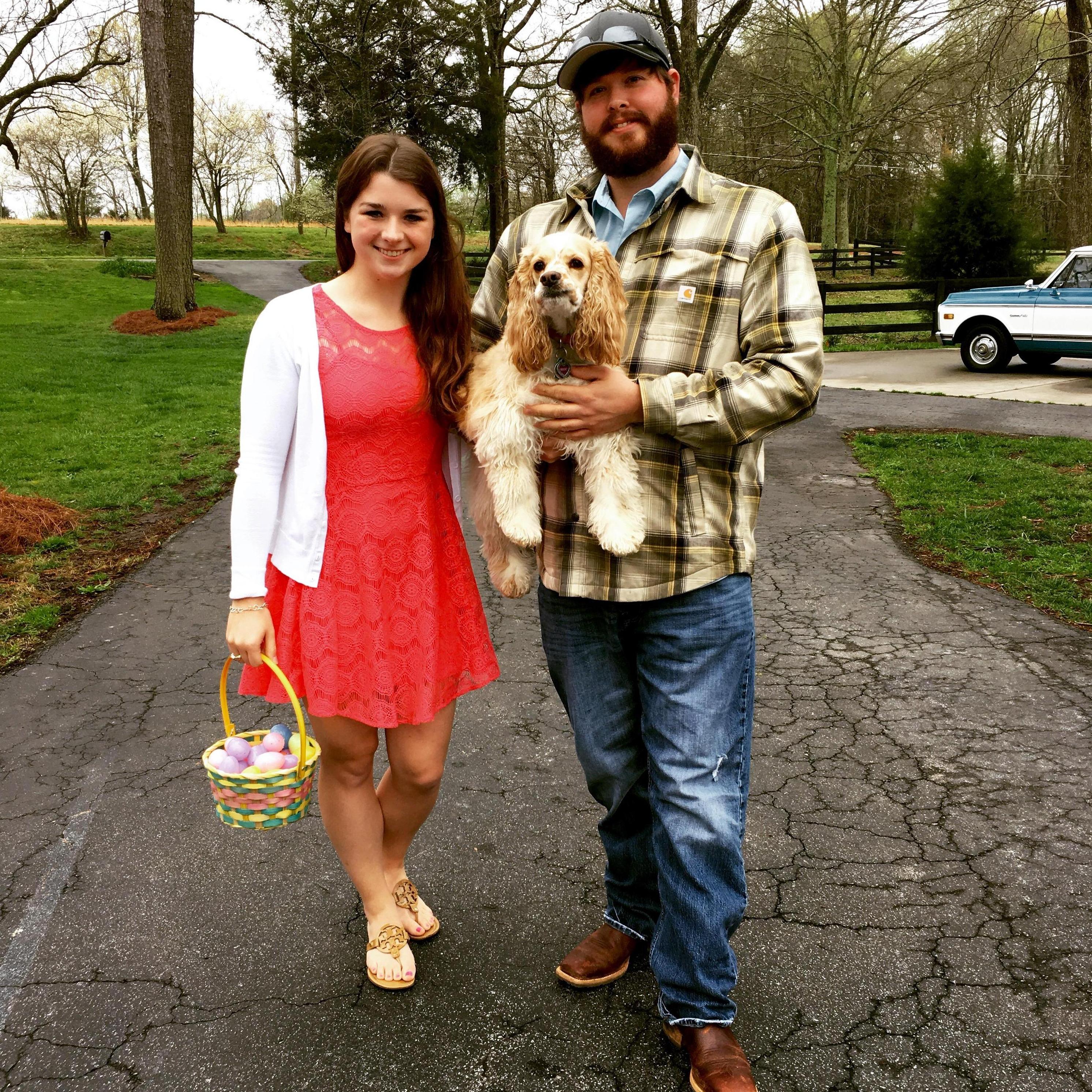 Easter at Three Oaks Farm with Dixie.