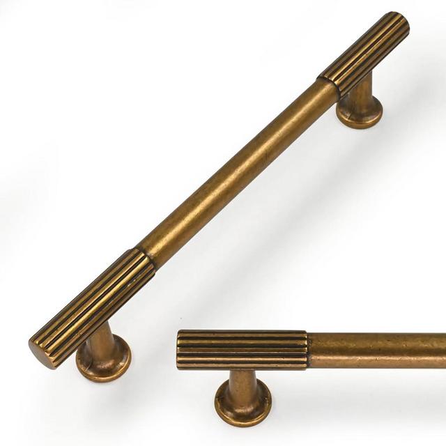 Asimerdeco 10 Pack Antique Brass Cabinet Pulls 5 Inch(128mm) Kitchen Cabinet Handles Solid Zinc Alloy Cabinet Hardware Drawer Pulls
