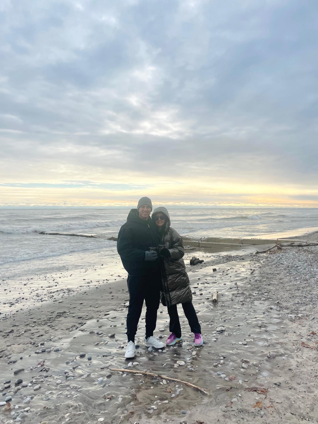 Frozen Beach in Milwaukee, WI