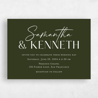 Green Landscape Wedding Invitation - Sidney Landscape