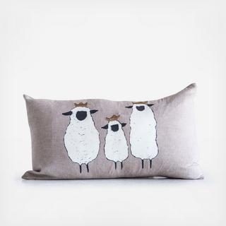 "Count Your Blessings" Cotton Printed Lamb Pillow