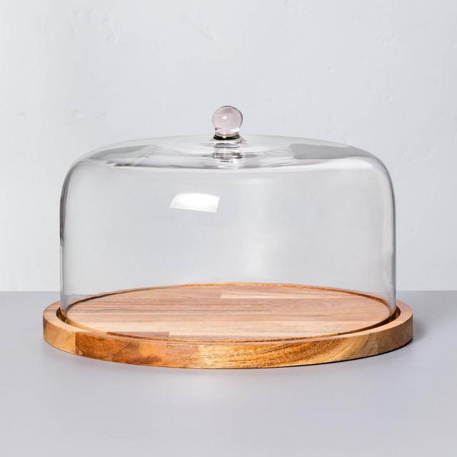 Medium Wood & Glass Cake Storage - Hearth & Hand™ with Magnolia