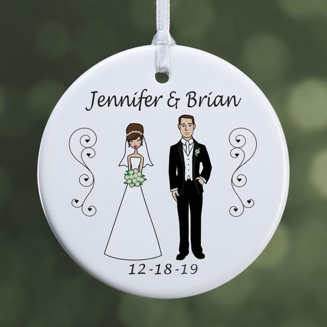 Wedding Party Characters 1-Sided Glossy Christmas Ornament
