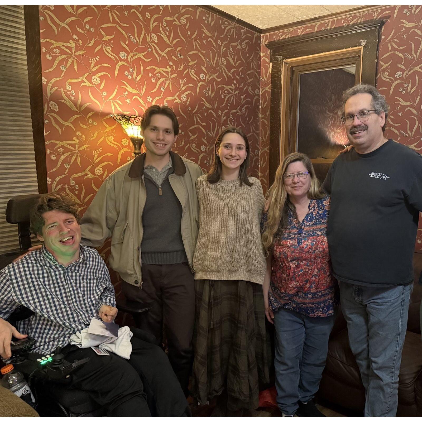 Owen, Helen, and Owen's parents, Colleen and Jeff and brother Alex