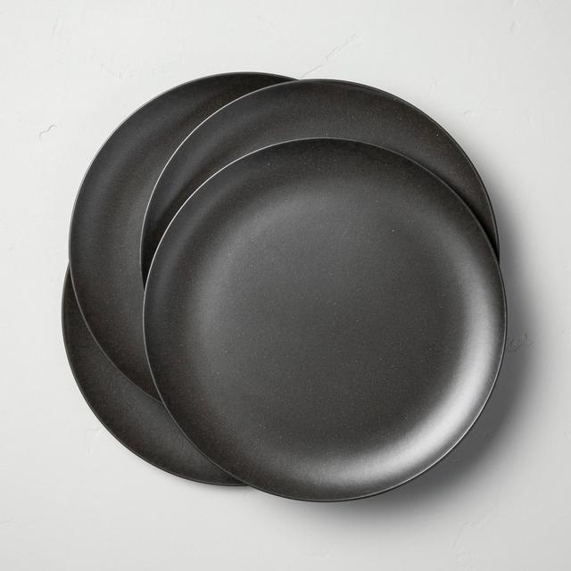 4pk Bamboo Melamine Dinner Plate Set Solid Dark Gray - Hearth & Hand™ with Magnolia