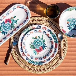 Desert Succulent Melamine Salad Plate, Set of 6