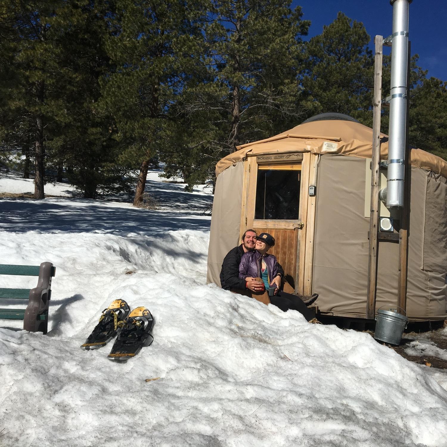 Flagstaff Nordic Center yurt trip for Grants bday 2019