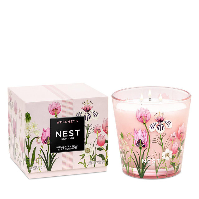 NEST New York Himalayan Salt & Rosewater Decorative 3 Wick Candle