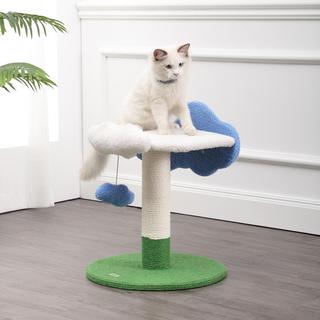 Sami Modern Jute Cloud Cat Tree with Scratching Post & Fuzzy Toy