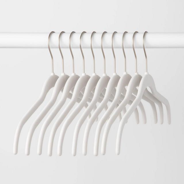 10pk Shirt Flocked Hangers White - Brightroom™