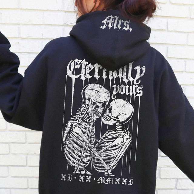 Eternally Yours Custom Couples Unisex Hoodie XS-5XL / Til Death Do Us Part Matching His and Hers Hoodies Couple Anniversary Hoodies