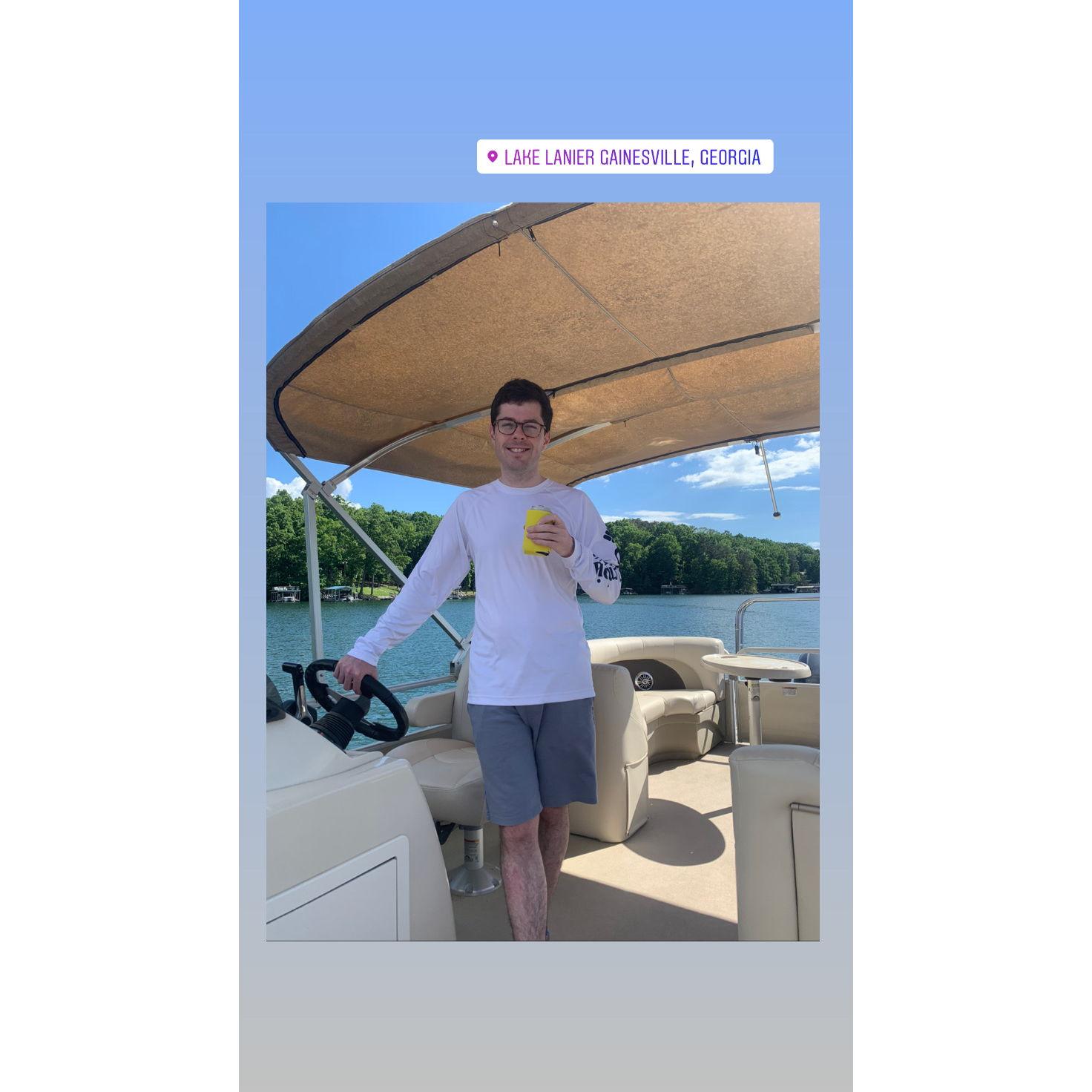 Brian's enjoying the lake in Georgia!