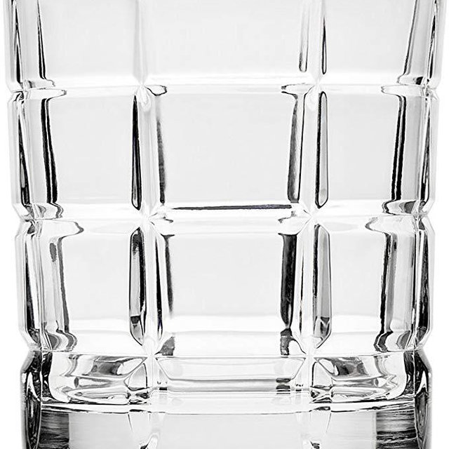 Godinger Plaid Double Old Fashioned Glasses, Set of 4, Silver