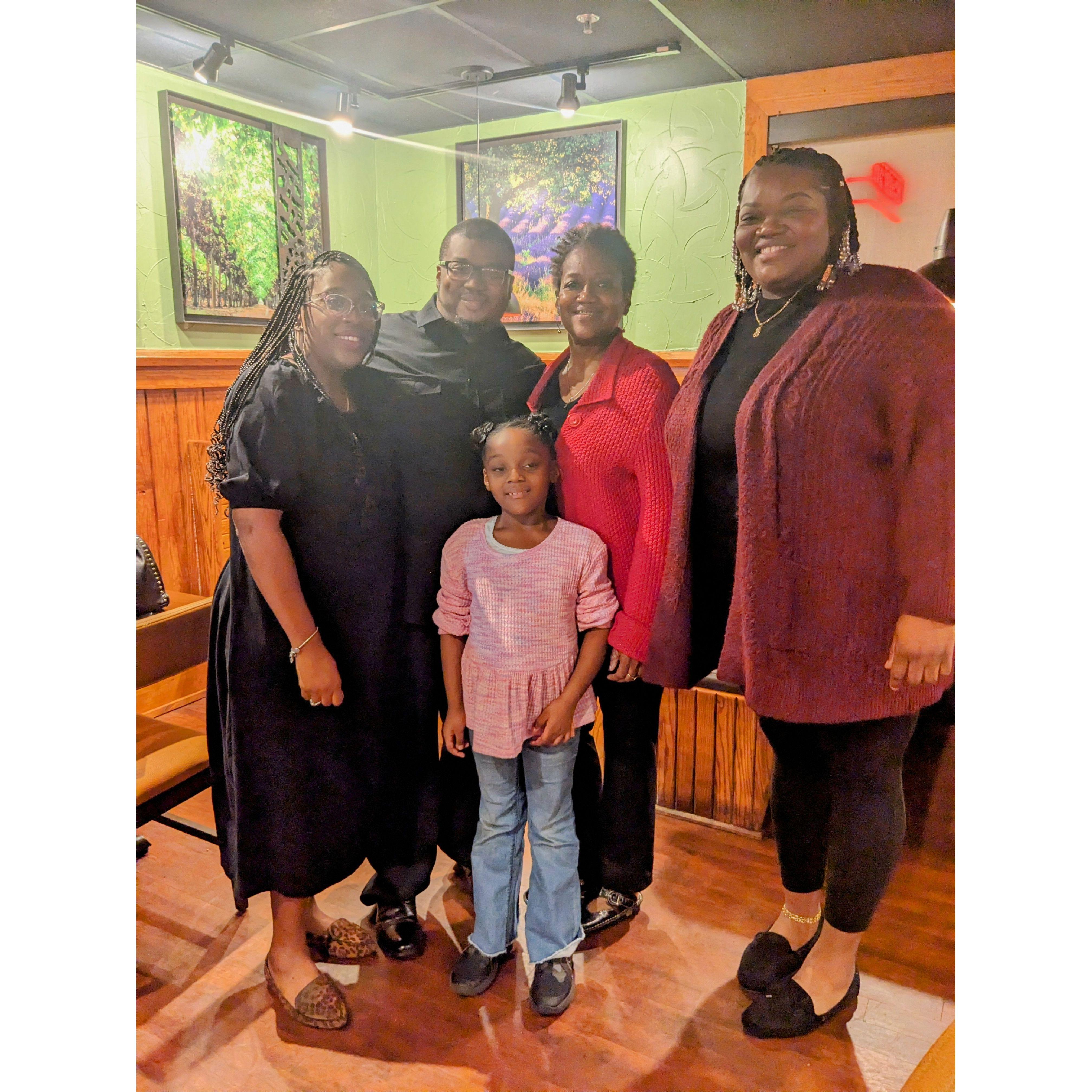 Derrick's 40th birthday dinner with Oree family