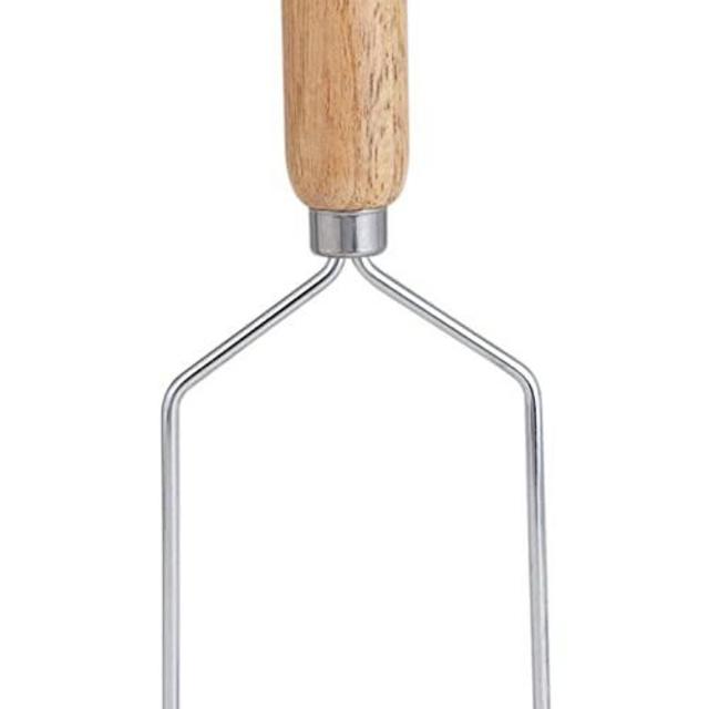 HIC Harold Import 41A Potato and Vegetable Masher, 9.75-Inches, Single-Wire with Comfortable Wooden Handle