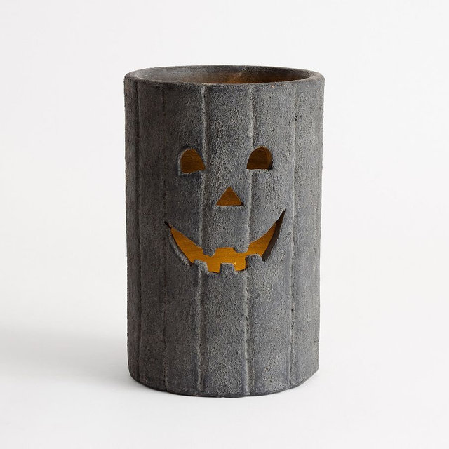 Terracotta Jack O' Lantern Hurricanes, Black, Medium