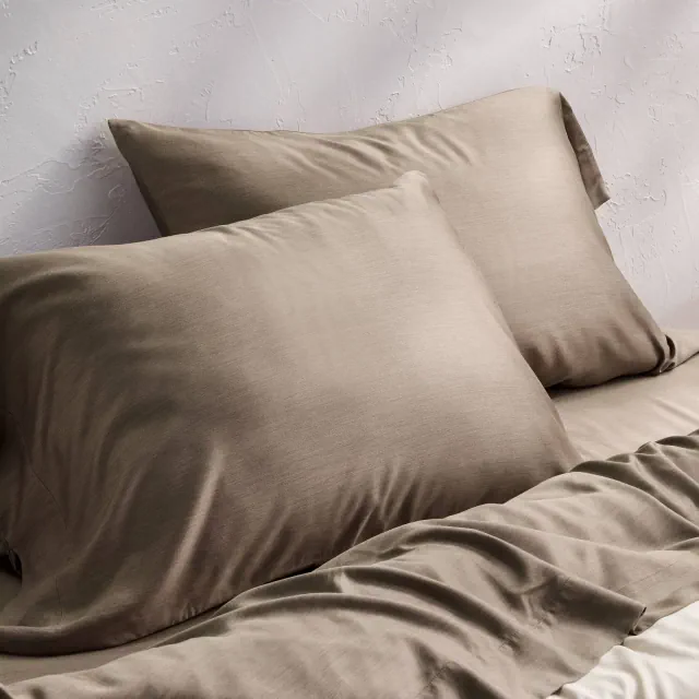 King 400 Thread Count Rayon from Bamboo Pillowcases Fig Brown - Casaluna™