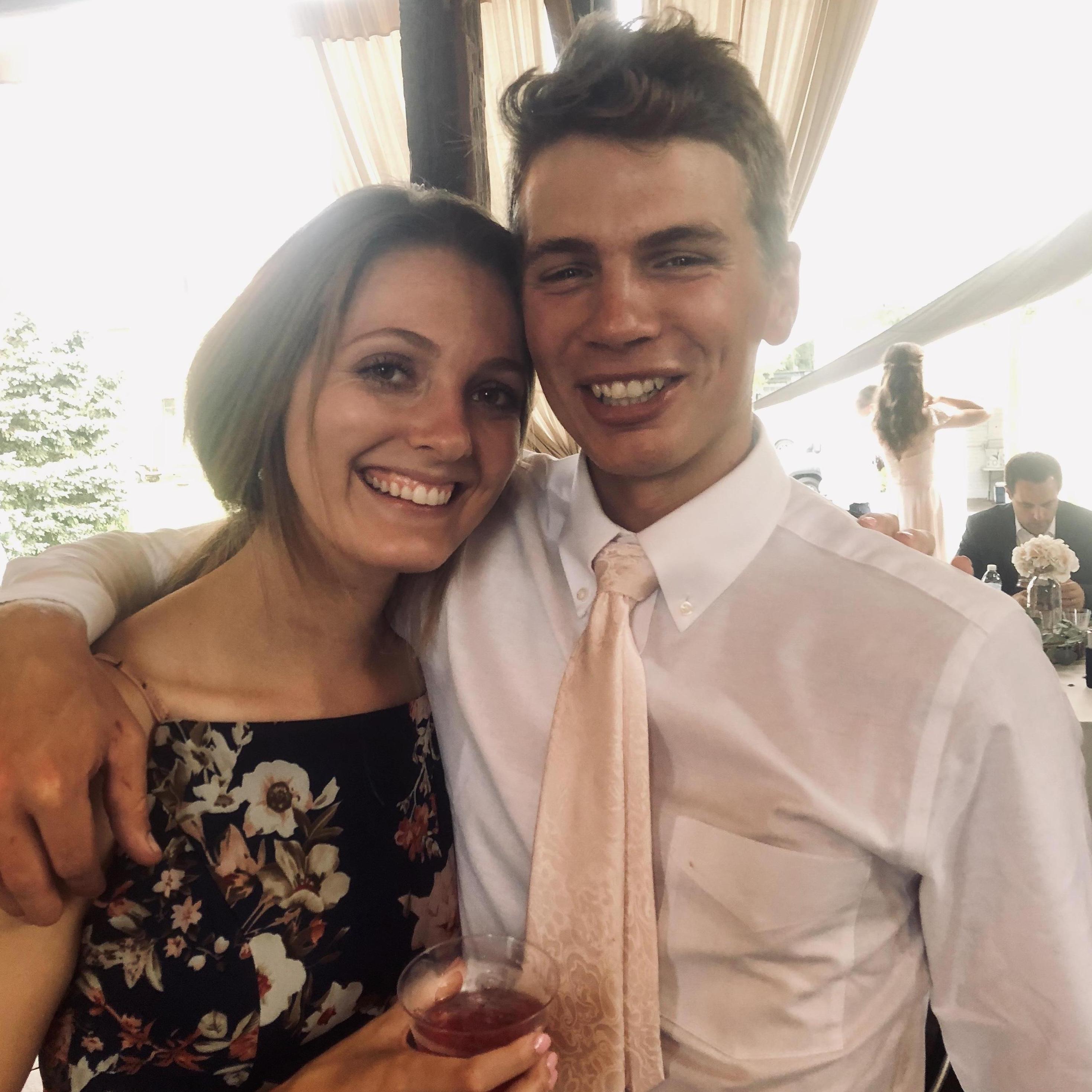 this was taken at one of the many weddings that we've attended together, 2019