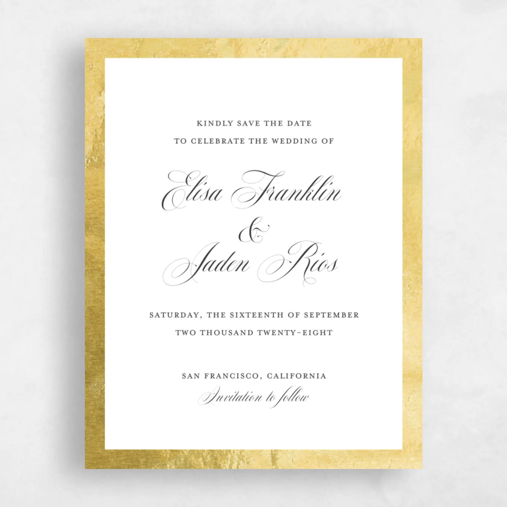 Save The Date - Azurite Portrait Foil preview