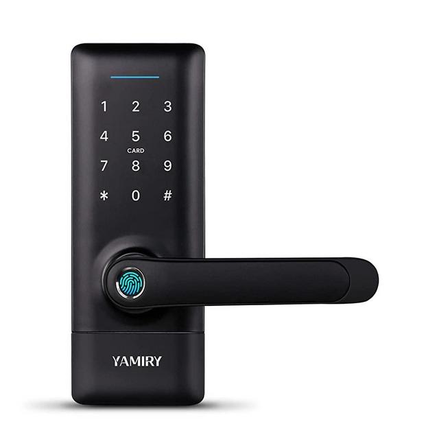 Smart Door Lock, Yamiry Smart Door Handle, Biometric Fingerprint Door Lock, Keyless Entry Door Lock with Handle, Electronic Door Lock, Code Door Lock with Keypad, WiFi Door Lock with APP Control