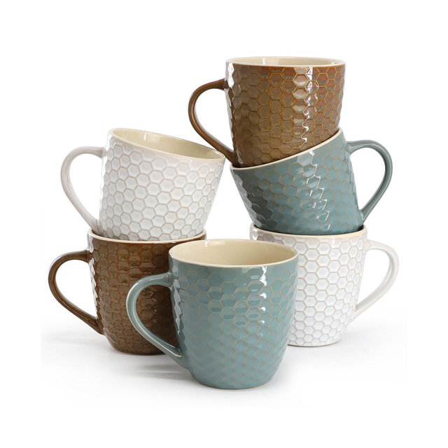 Elama Honeycomb Mugs, Set of 6