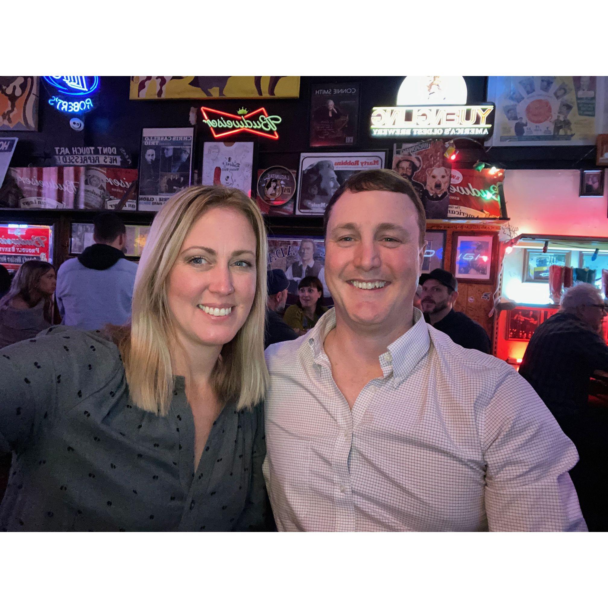At Robert's Western World right before the engagement. Does Grant look nervous?