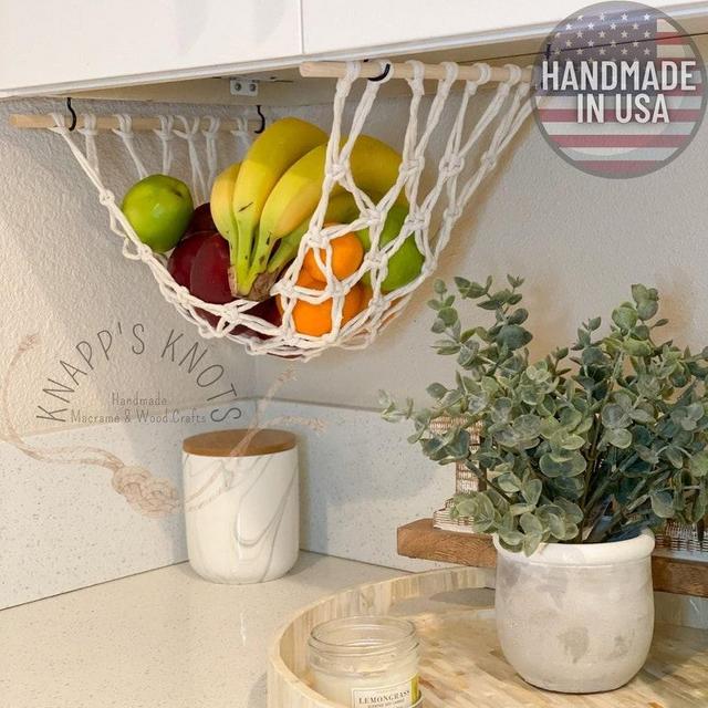 Fruit Veggie Hammock, Macrame Hanging Produce Storage,Boho Handmade Hammock