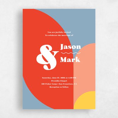 Tomato, Red Wedding Invitation - Peoria Portrait