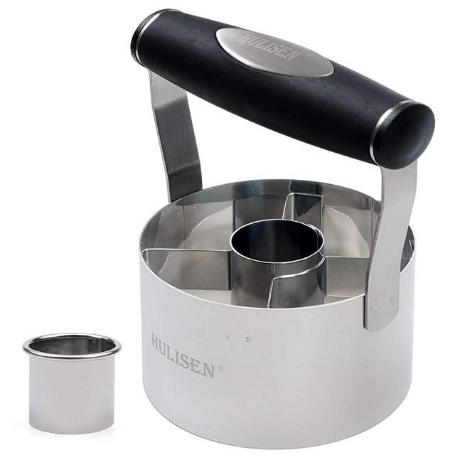 HULISEN Donut Cutter, 3.5" Stainless Steel Doughnut Cutter with Soft Grip Handle, and Small Biscuit Cutter, Professional Baking Dough Tools