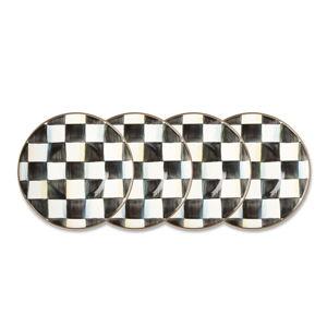 Courtly Check Saucers, Set of 4