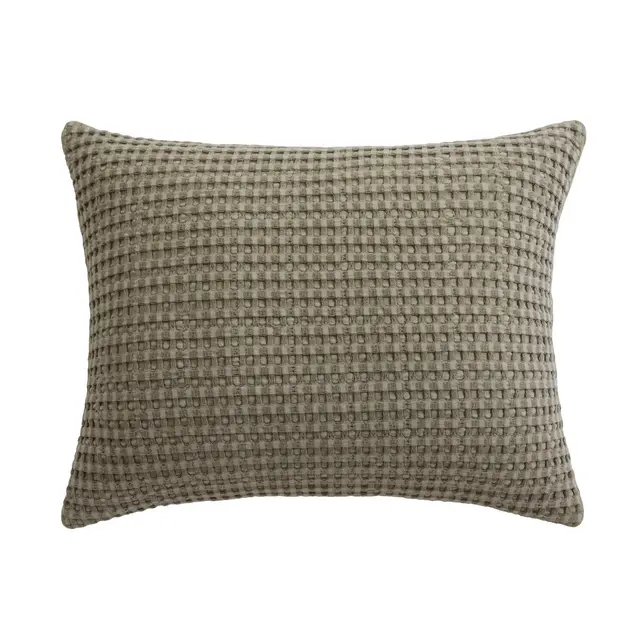 Mills Waffle Taupe Pillow 14x18 - Levtex Home