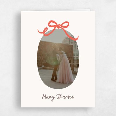 Beige Whimsical Wedding Thank You - Emelia Photo