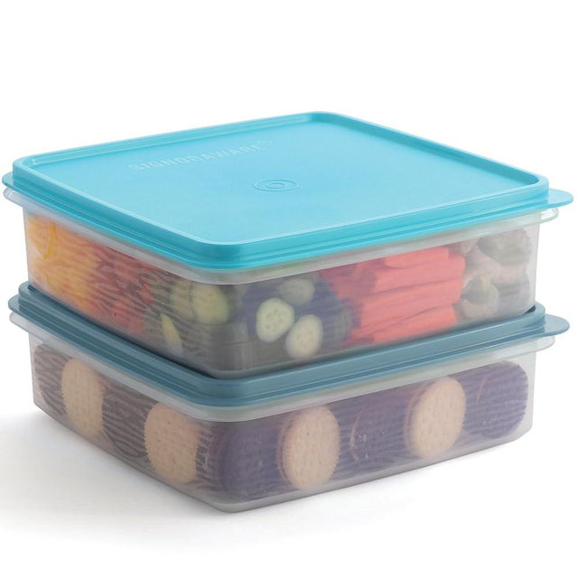 Plastic Storage Containers with Lids – 2-Pack 3L Cupcake Carrier – Leakproof Cookie Storage Containers Airtight – BPA-Free Plastic Containers with Lids for Food Storage, Meal Prep, Leftovers, Cupcakes