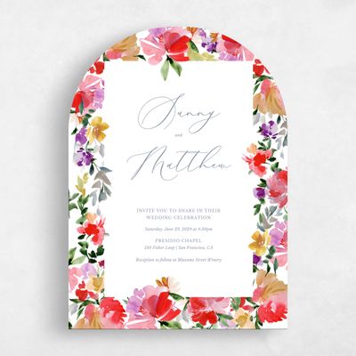 Red Arch Wedding Invitation - Springboro Portrait