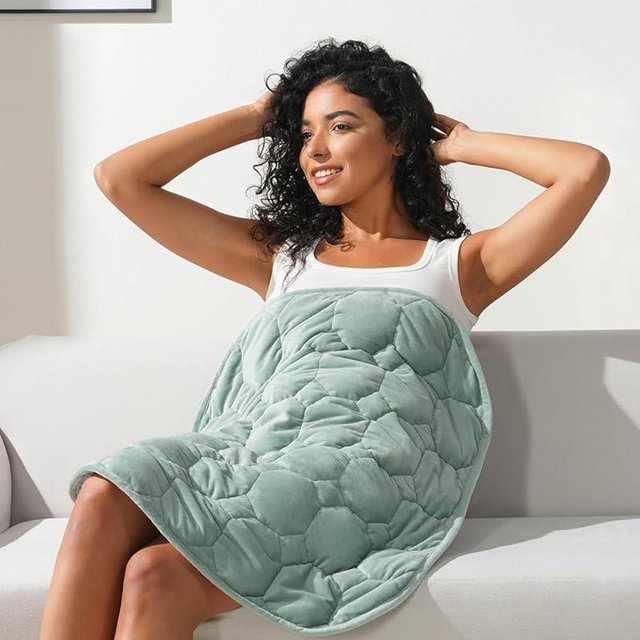 Kivik Weighted Lap Blanket Adults, 7 lbs Weighted Pad, 24"x29", Sage Green, Heavy Travel Blankets Throw, Small & Mini Portable Pads, Breathable & Warm Gift